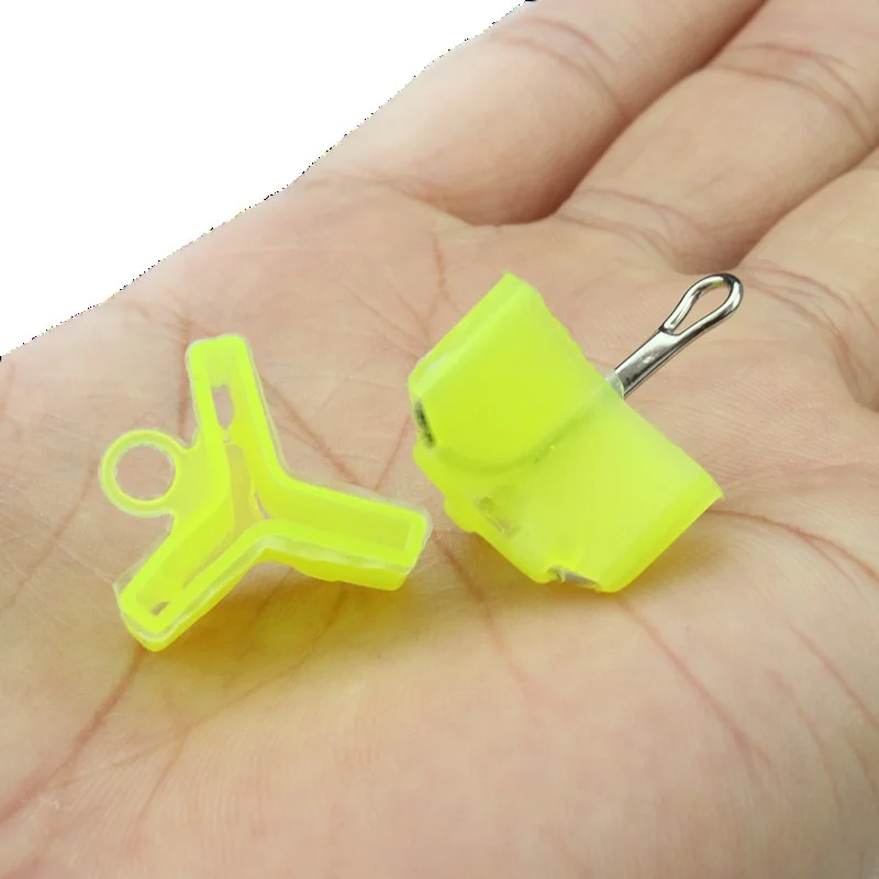 Fluorescent Yellow Fishhook Protective Cover Treble Hook Sets Three Anchor Hook Trident