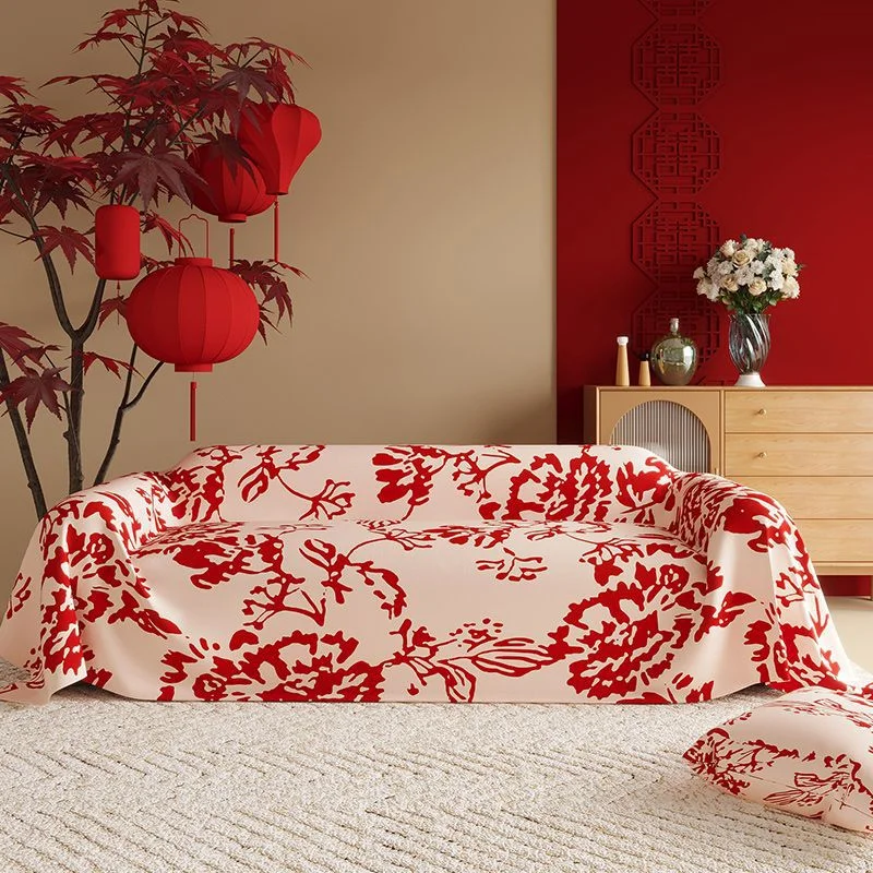 New Chinese Wedding High-grade Red Festive Non-slip Sofa Cover