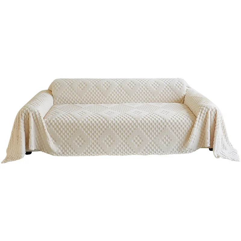 Household Thickened Fleece Solid Color All-inclusive Sofa Cover