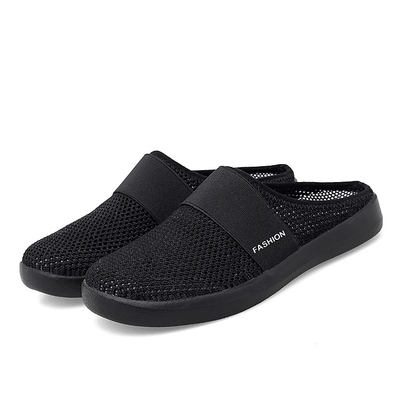 Summer New Style Women's Slippers Baotou Half Tow Bird's Nest Mesh Hole Shoes