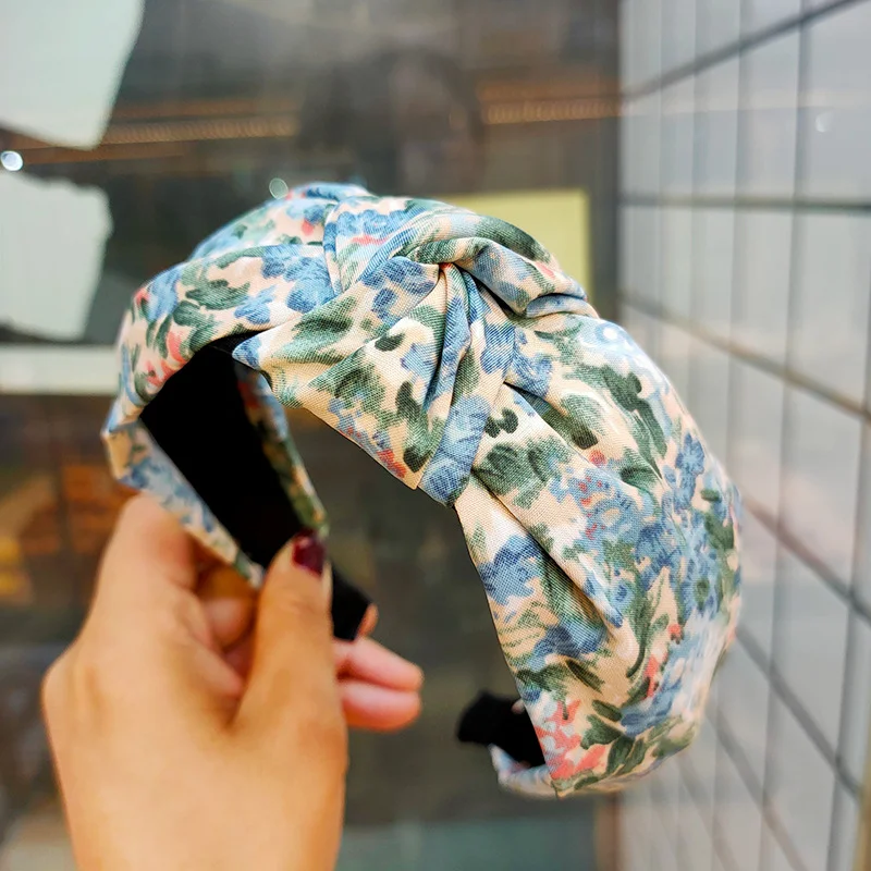 Printed Headband Simple Wide Fabric