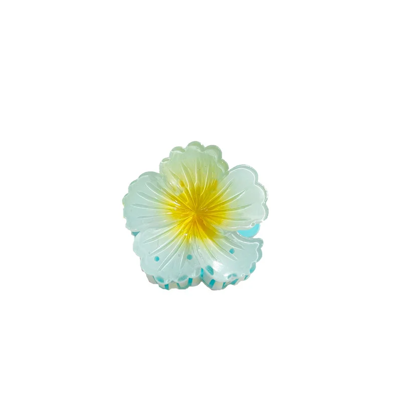 Gradient Color Curly Heart Flower Barrettes Large Headdress