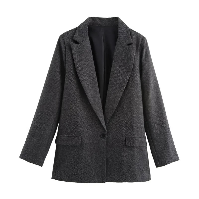 Fashion Long Sleeve Straight Suit Coat