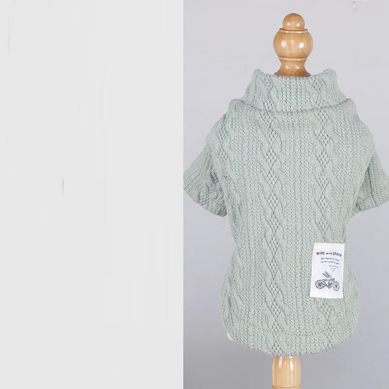 Acrylic High Elastic Pet Knitted Solid Color Sweater