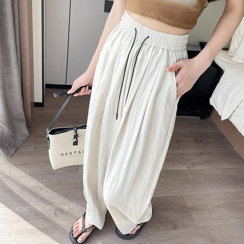 Thin Draping Lazy High Waist Wide Leg Pants