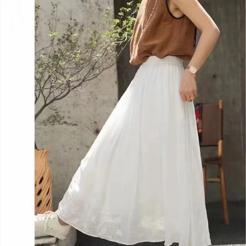 Women's Fashion Temperament Solid Color Skirt