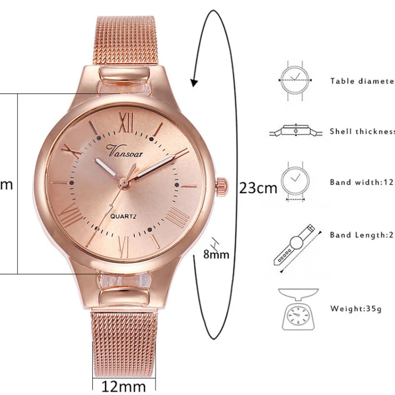 Women's Alloy Mesh Band Quartz Watch