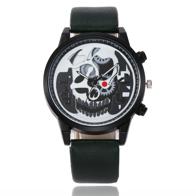 Personality wild gear skull head men's belt watch