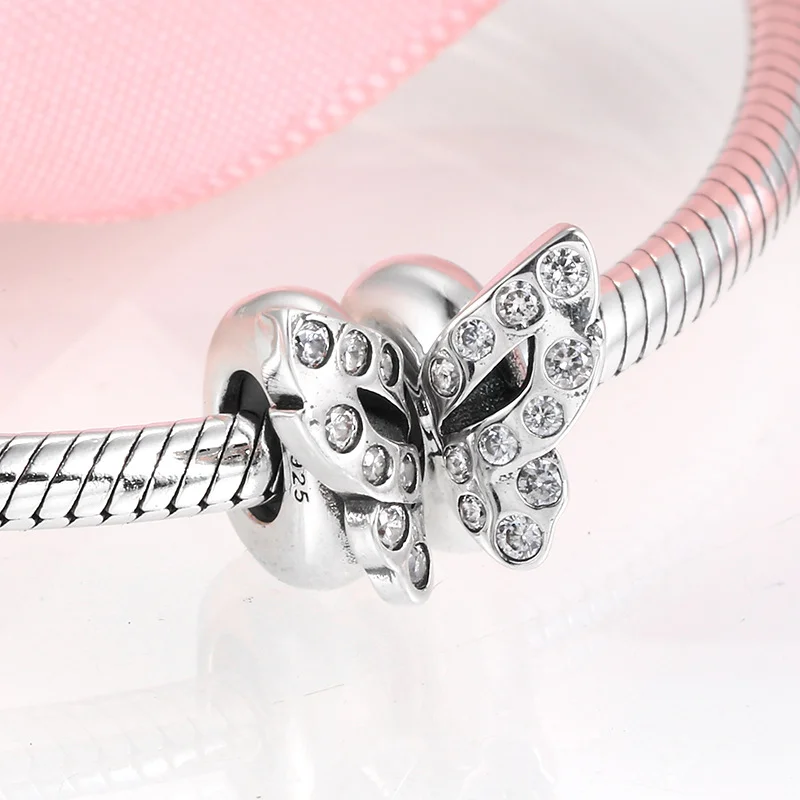 S925 Silver Plain Silver Spacer Beads Butterfly Winged Dragonfly DIY Bracelet Necklace Locating Beads Accessories