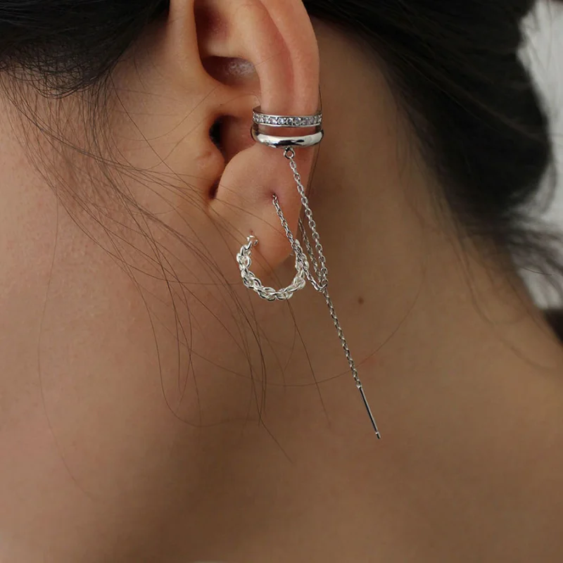 925 Sterling Silver Ear Clip One-piece Earrings